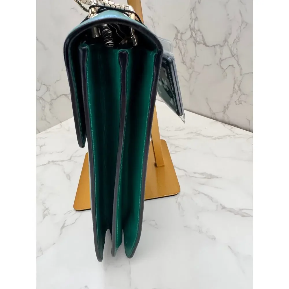 Bvlgari Serpenti Forever Bag in Green Teal with Purple Interior